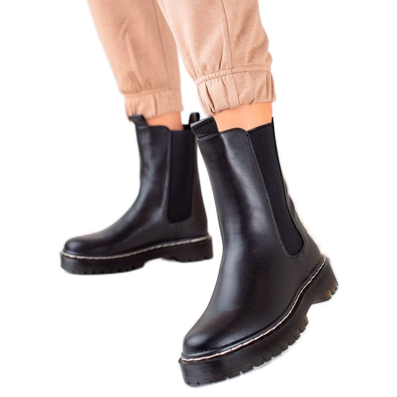 S. BARSKI Botines Chelsea altos en la plataforma S.BARSKI negro