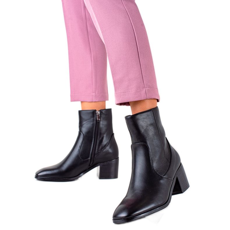 Renda Botines de tacón alto doblados negro Renda Botines de tacón alto doblados negro