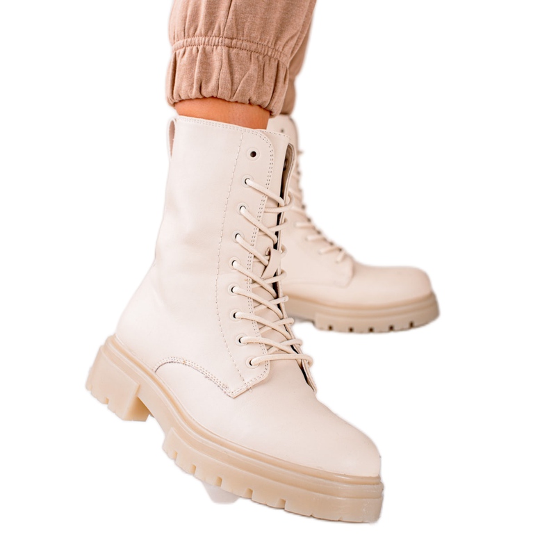Evento Botas cálidas con cuero ecológico beige