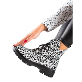 Filippo Botas con cordones y estampado blanco negro