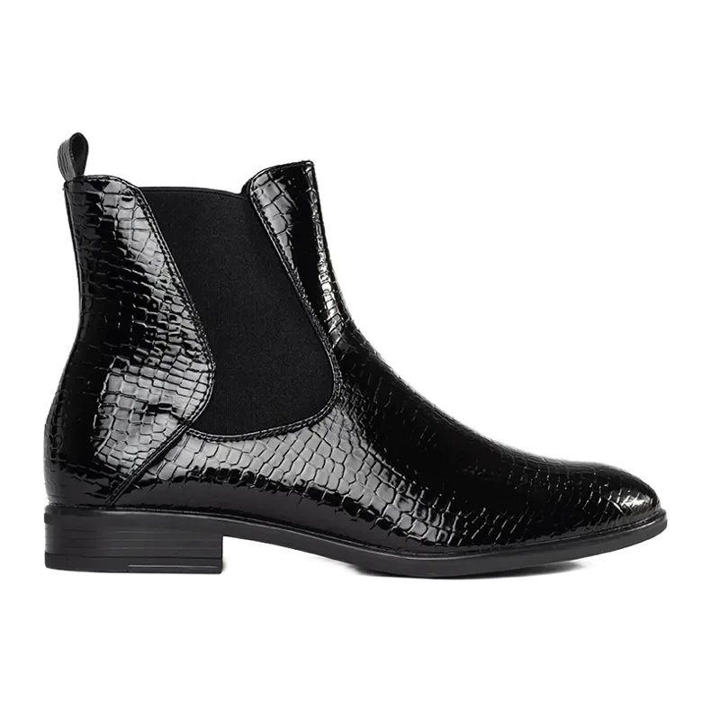 Botines Chelsea lacados de Sergio Leone negro