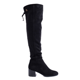 Goodin Botas elegantes con tacón decorativo. negro