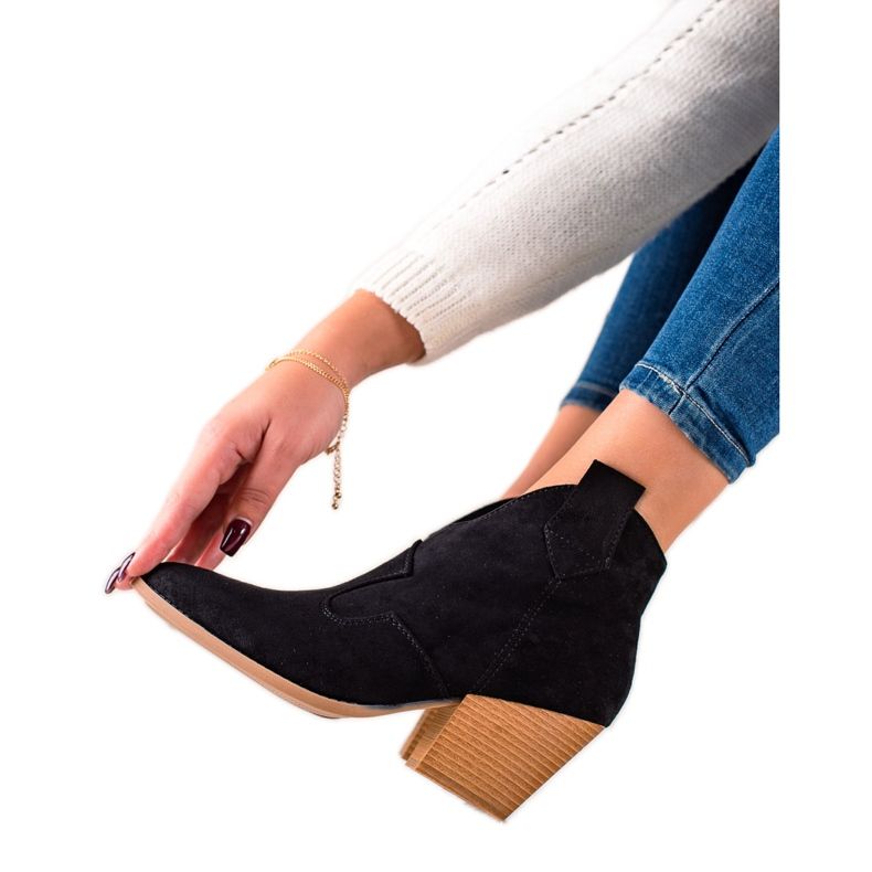 Lucky Shoes Botas camperas de ante negras negro