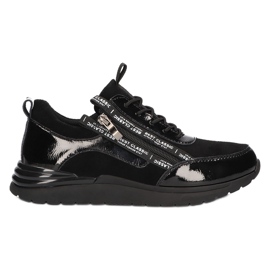 Zapatillas de piel Filippo DP3149 / 21 BK negro