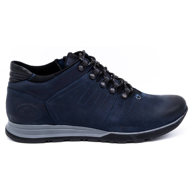 Olivier Bota de piel hombre azul marino 920MP
