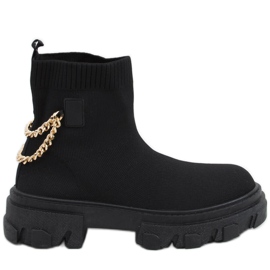 Botas negras Sock con cadena JX81P Negro