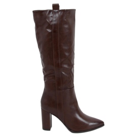 Botas marrones con tacón estable RB49P Marrón