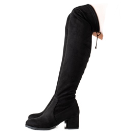 TRENDI Botas informales de muslo alto negro