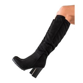 Sixth Sense Botas negras clásicas de tacón alto negro