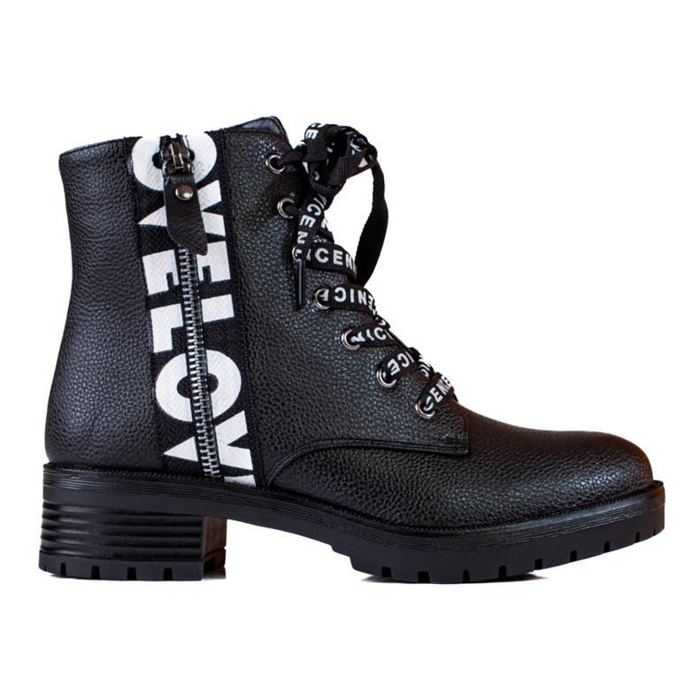 W. Potocki Botas con cordones con cuero ecológico Potocki negro W. Potocki Botas con cordones con cuero ecológico Potocki negro