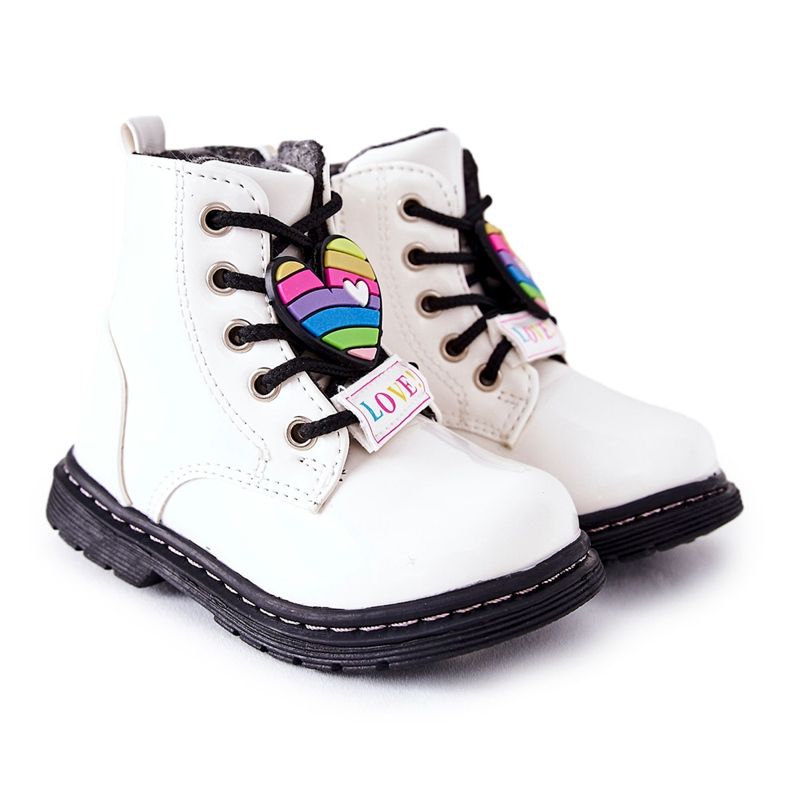 PE1 Botas Lacadas Calentadas Con Lana Anlon Blanco PE1 Botas Lacadas Calentadas Con Lana Anlon Blanco