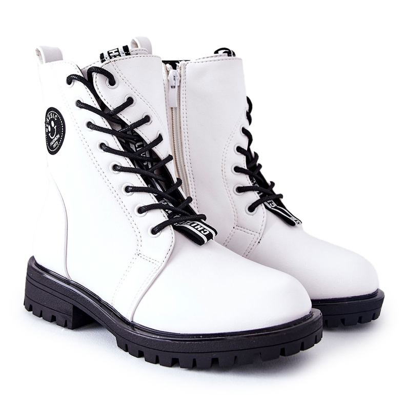 PE1 Botas cálidas para niños Workers White Rosalie blanco