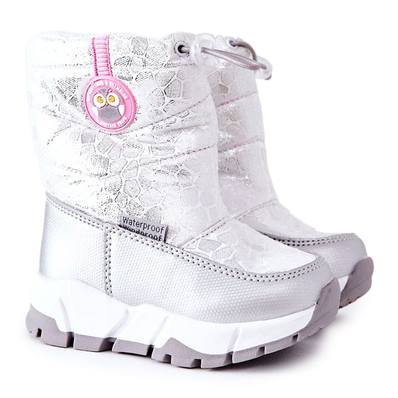 PJ2 Botas de nieve cálidas para niños con cremallera Laoth blanco plateado PJ2 Botas de nieve cálidas para niños con cremallera Laoth blanco plateado