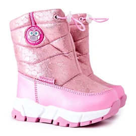 PJ2 Botas de nieve cálidas para niños con cremallera rosada