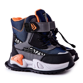 PJ2 Botas Calientes Con Velcro Azul Marino-Gris Darel negro naranja