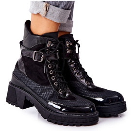 PG1 Botas de trabajo negras con hebilla Devera negro