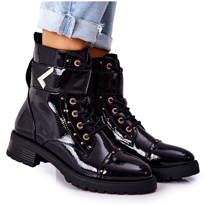 PG1 Botas Colira Negra Lacadas Cálidas negro