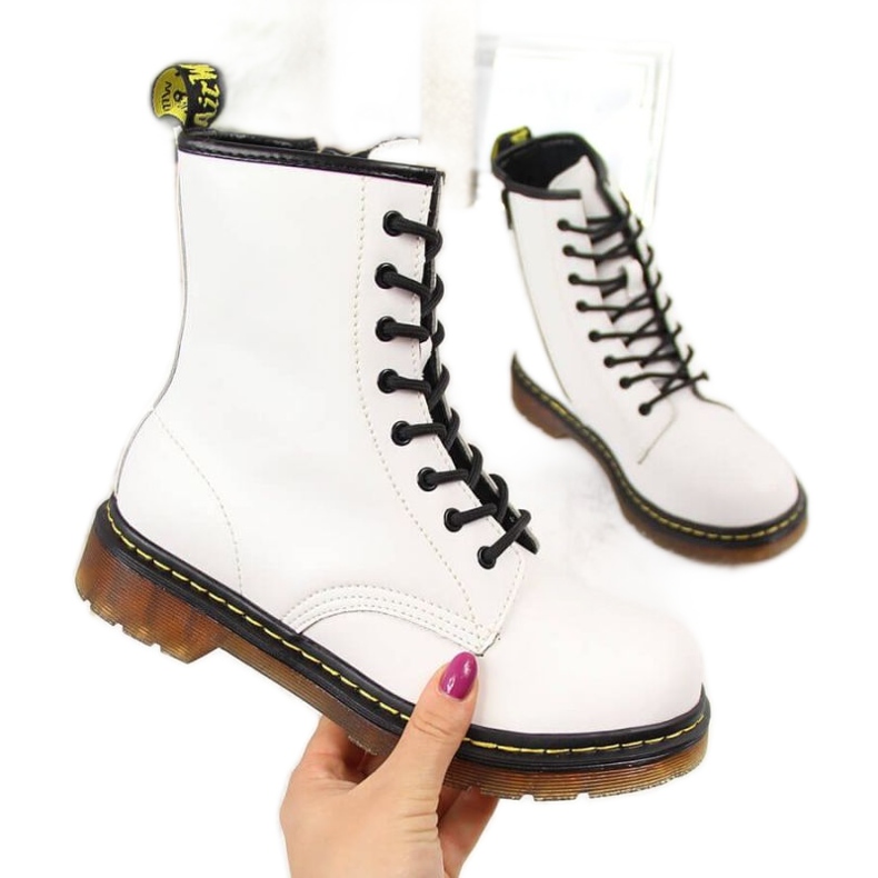 Botas de piel con aislamiento Filippo W PAW77B blanco amarillo