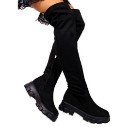 Botas negras en la plataforma Navy Dot W WOL12 negro