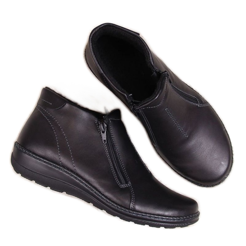 Botas cómodas de piel Helios W 642 negro