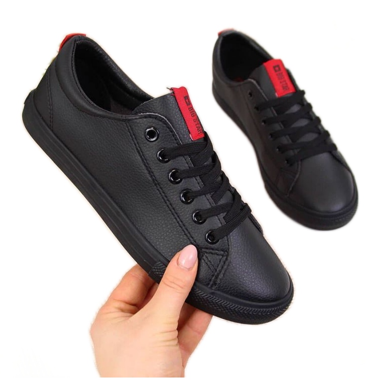 Zapatillas bajas de piel ecológica negra Big Star DD274687 negro