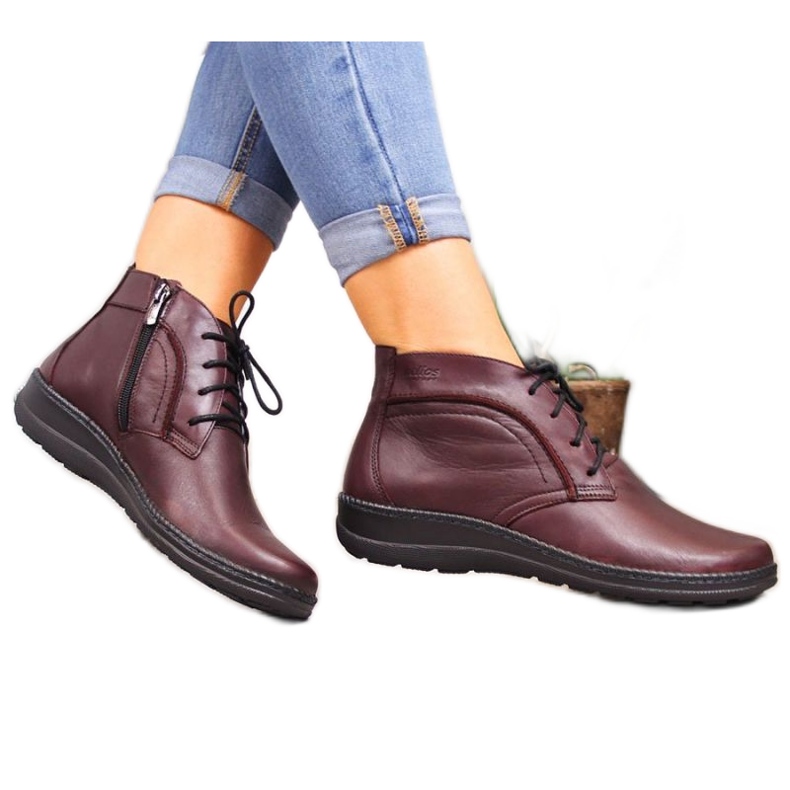 Botas de piel con aislamiento cereza Helios W 612-2 rojo