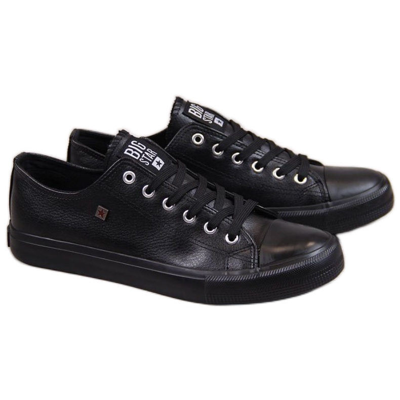 Zapatillas de cuero ecológico Big Star M V174345 negro
