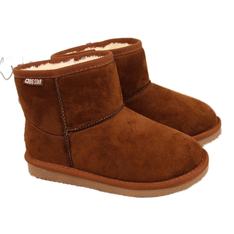 Botas de nieve con aislamiento Big Star Jr GG374082 marrón blanco
