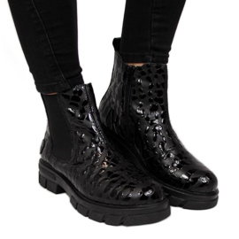 Botas de piel con aislamiento Rieker W Z9152-00 negro blanco