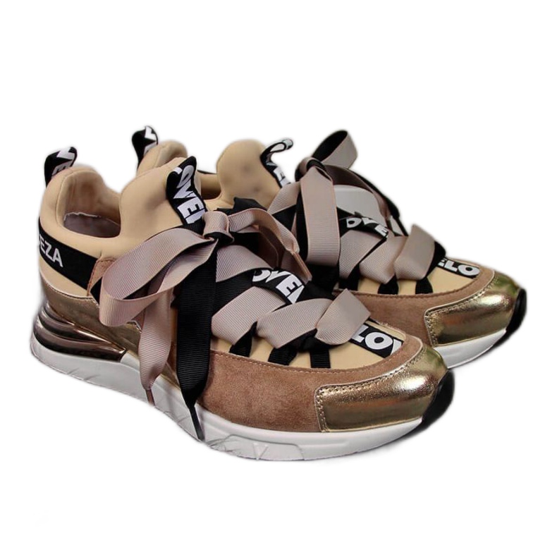 Zapatillas con inscripciones Vinceza W JAN49A beige