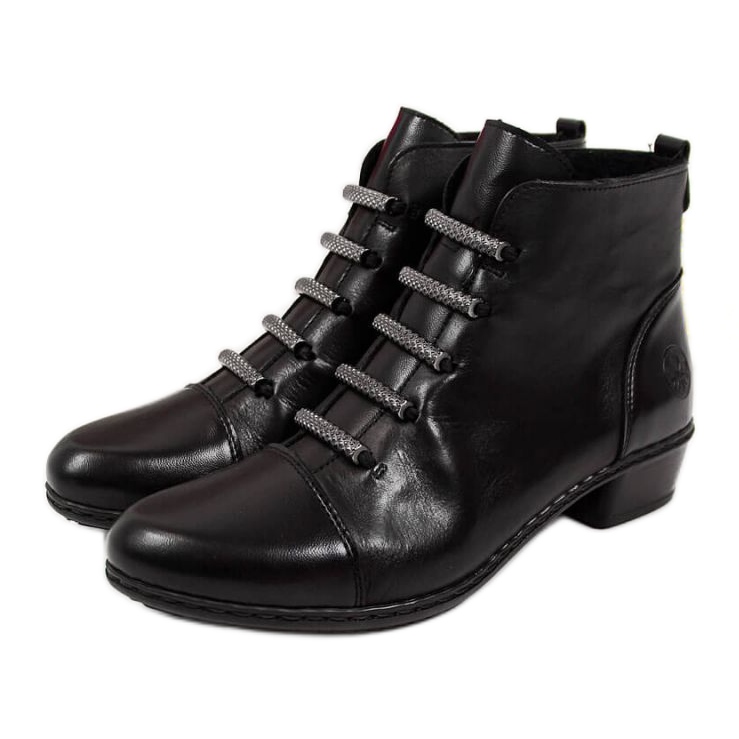 Botas de piel, tacones altos, Rieker W Y0769 negro