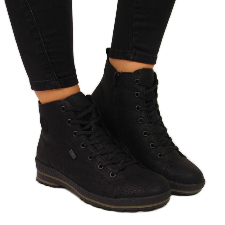 Rieker W Z2400 botas de montaña cómodas negras negro