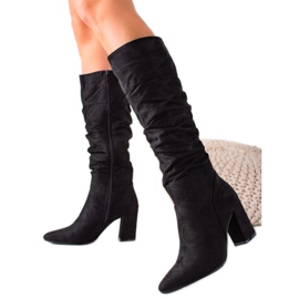 Botas con empeine VINCEZA plisado negro