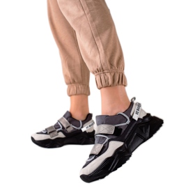 TRENDI Zapatillas Con Velcro Moda beige negro gris