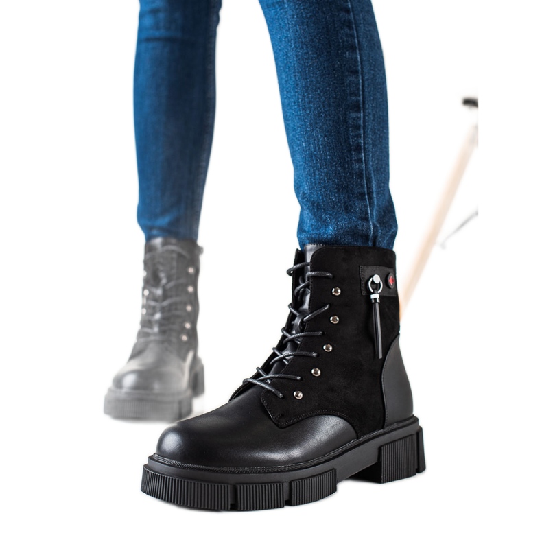 W. Potocki Botas con cordones en la plataforma Potocki negro