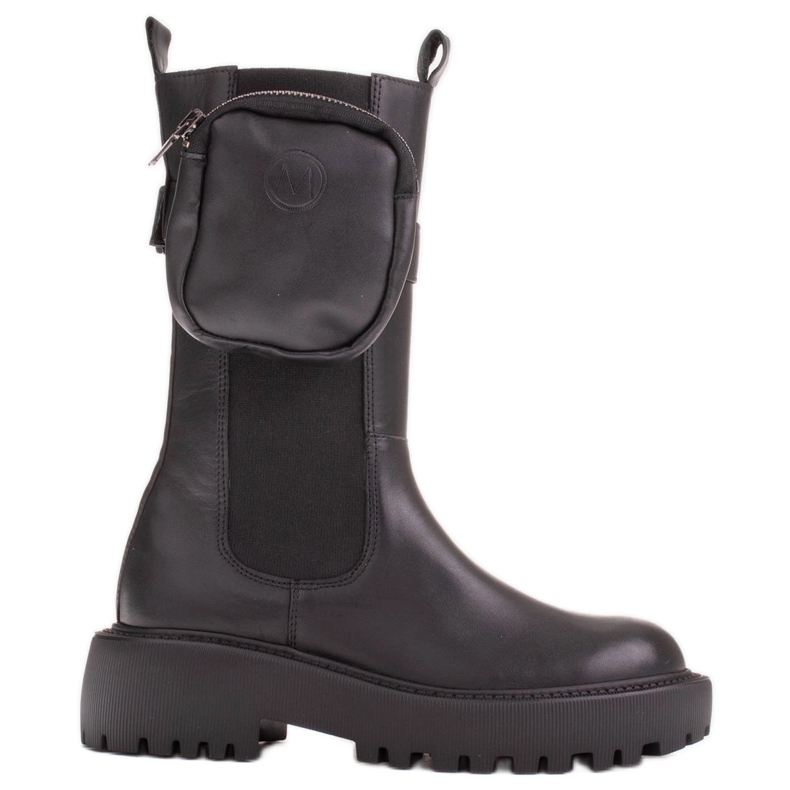 Marco Shoes Botas con bolsa desmontable en el cinturón negro