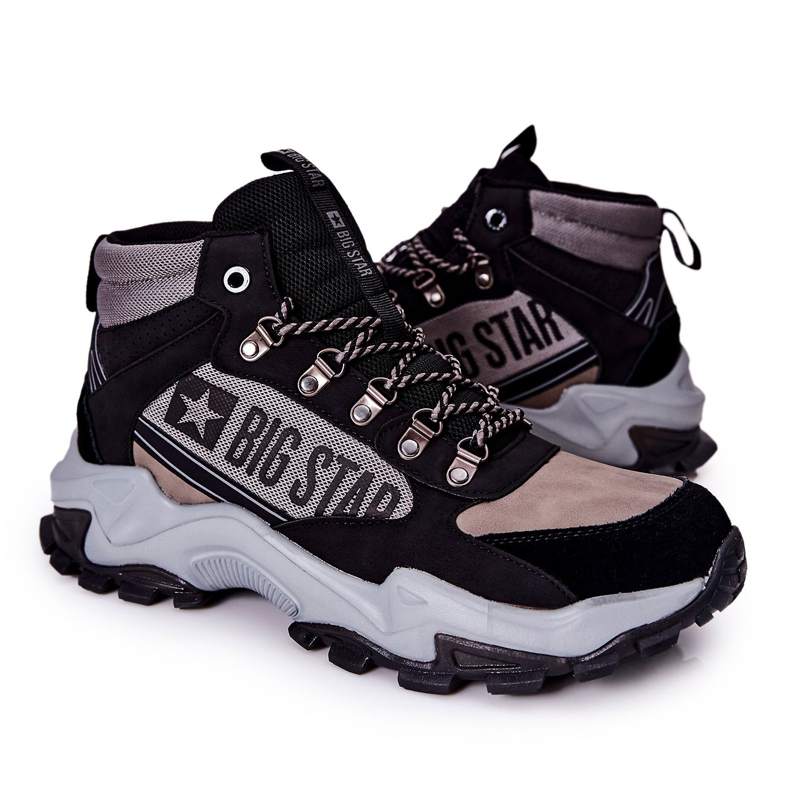 Zapatos Trekking Hombre Big Star II174203 Negro-Gris beige