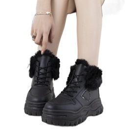Zapatillas negras con pelo Doreen negro