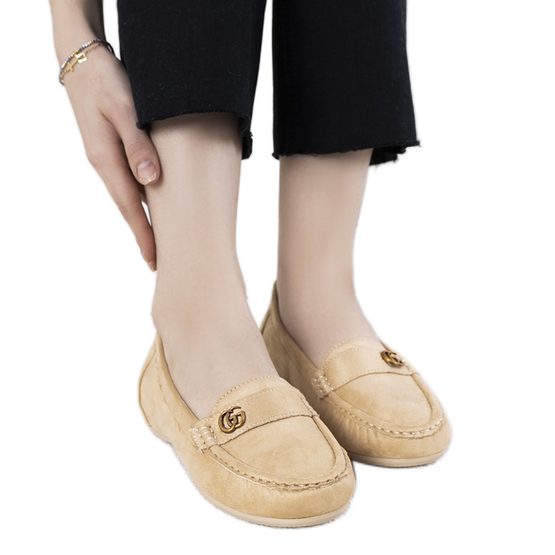 Mocasines beige en cuña Linette oculta Mocasines beige en cuña Linette oculta