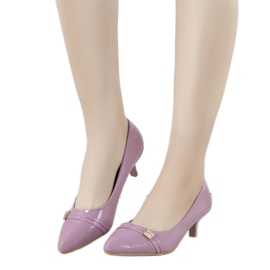 Zapatos morados en el tacón bajo de Molly púrpura