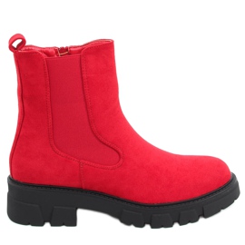 Botines Chelsea de ante rojo Hege