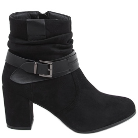 Botas Terr Black de ante con tacón negro