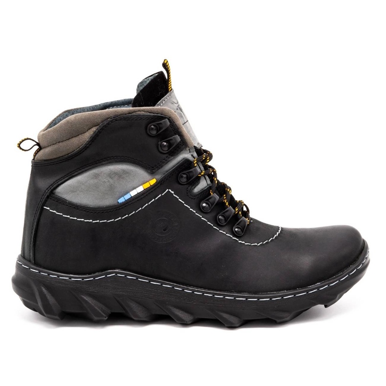 Olivier Botas de piel de invierno para hombre 150GT negro