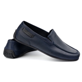 Polbut Mocasines hombre piel 2105 azul marino grano