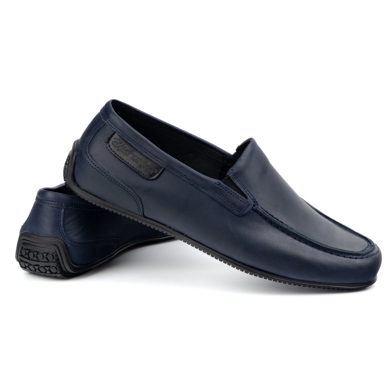 Polbut Mocasines hombre piel 2105 azul marino grano