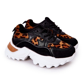 FR1 Zapatillas Deportivas Infantiles Sneakers Marrón y Negro Nila blanco