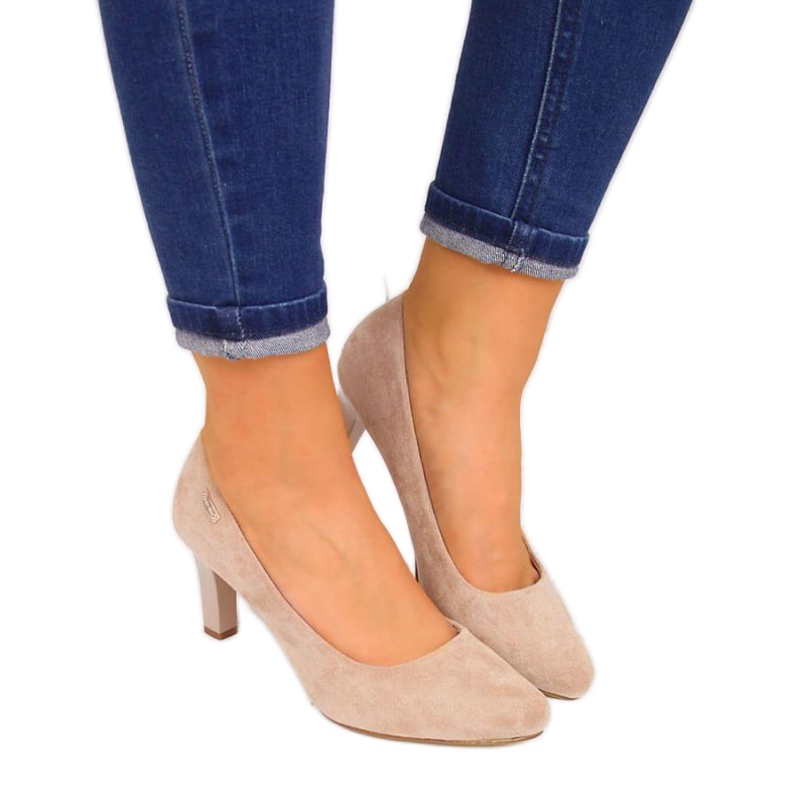 Zapatos de salón en el poste Sergio Leone W SK39X beige