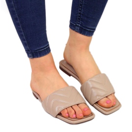 Pantuflas acolchadas S. Barski W OLI103B beige