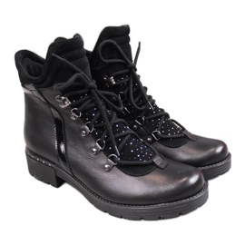 Botas de piel con circonitas Dolce Pietro W P56 negro