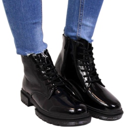 Botas de piel charol Filippo W PAW278B negro beige blanco